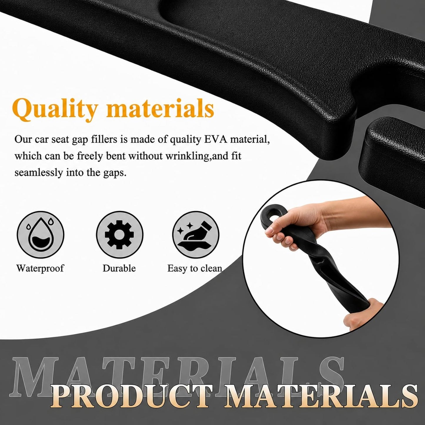 2-Pack Car Seat Gap Filler Compatible with Subaru Outback, Forester, Crosstrek, Ascent & Solterra Accessories, Seat Gap Organizer with Emergency Glass Breaker & 2 Sunglasses Holders, Black