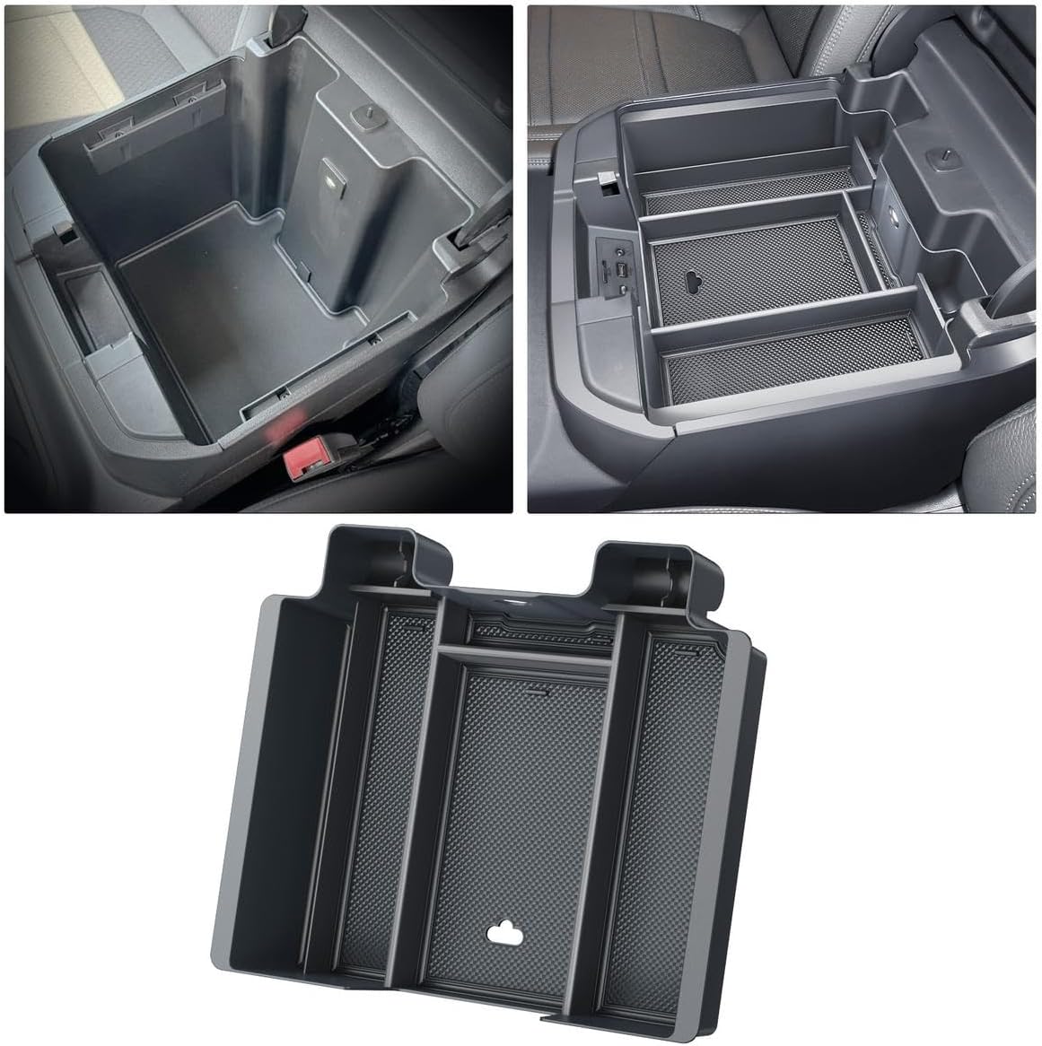 For 2019-2022 Chevy Silverado/GMC Sierra 1500& 2020-2023 Silverado/Sierra 2500HD 3500HD Center Console Armrest Organizer ABS Materials