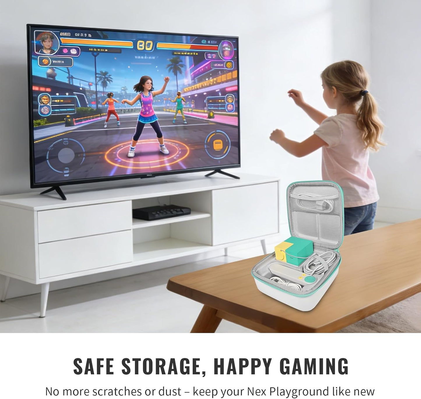 Travel Carry Case Compatible with Nex Playground Game System,Lithtweight Hard Shel lPortable Storage for Indoor Family Game Console HDMI & Power Cord, Remote