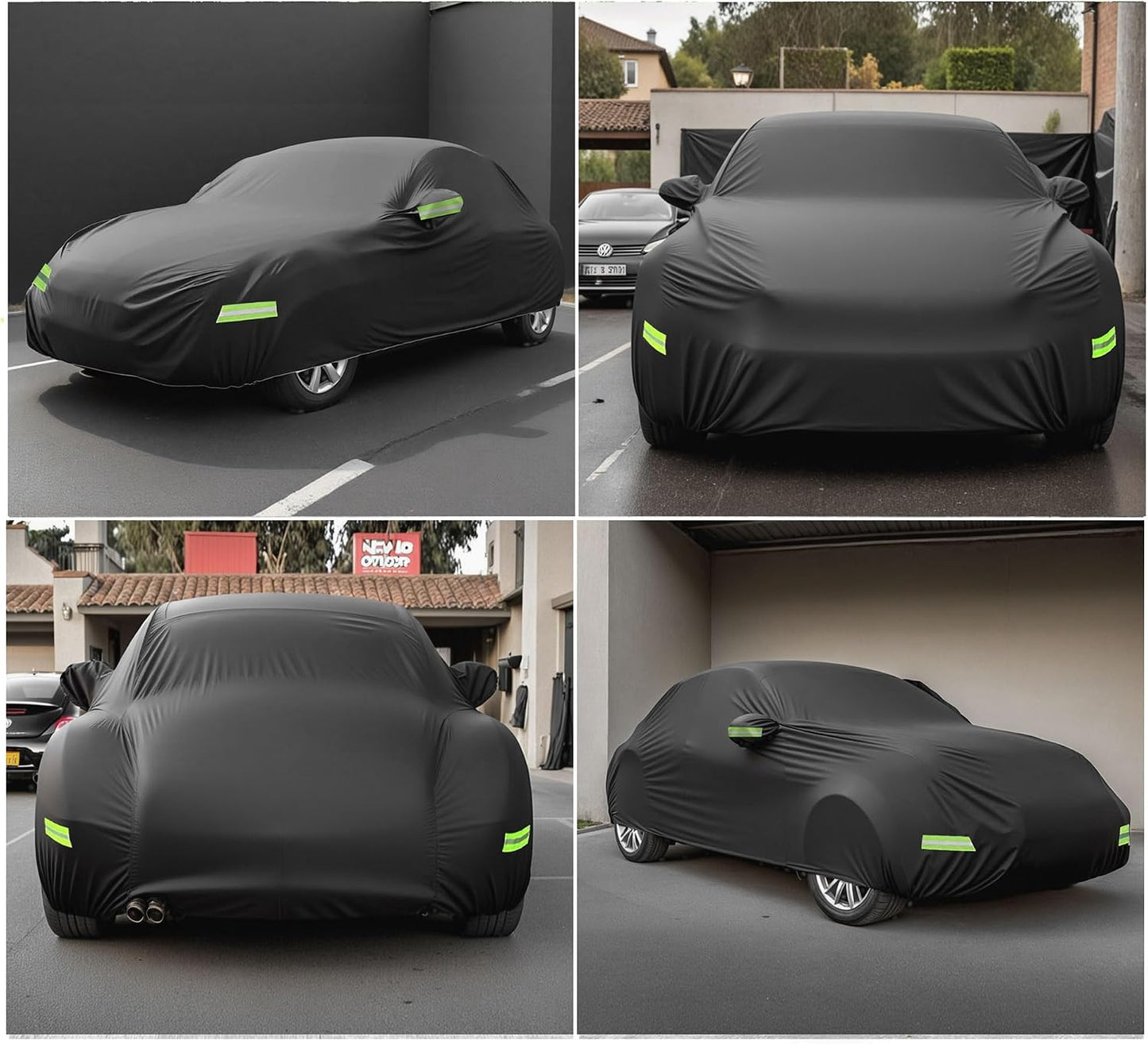 X AUTOHAUX Waterproof Car Cover for Volkswagen Beetle Bug-Sedan 2-Door 1960-1980 All Weather Beetle Full Car Cover with Door Zipper for Outdoor Windproof Sun Rain