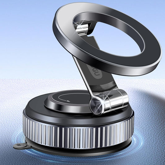 Vacuum Magnetic Car Phone Holder-118LBS Strong Suction+2800gf Magnet,360° Adjustable Dashboard Mount, Hands-Free Cell Phone Stand for iPhone/Samsung MagSafe, Works on Mirror/Gym/Kitchen &Multi-Surface