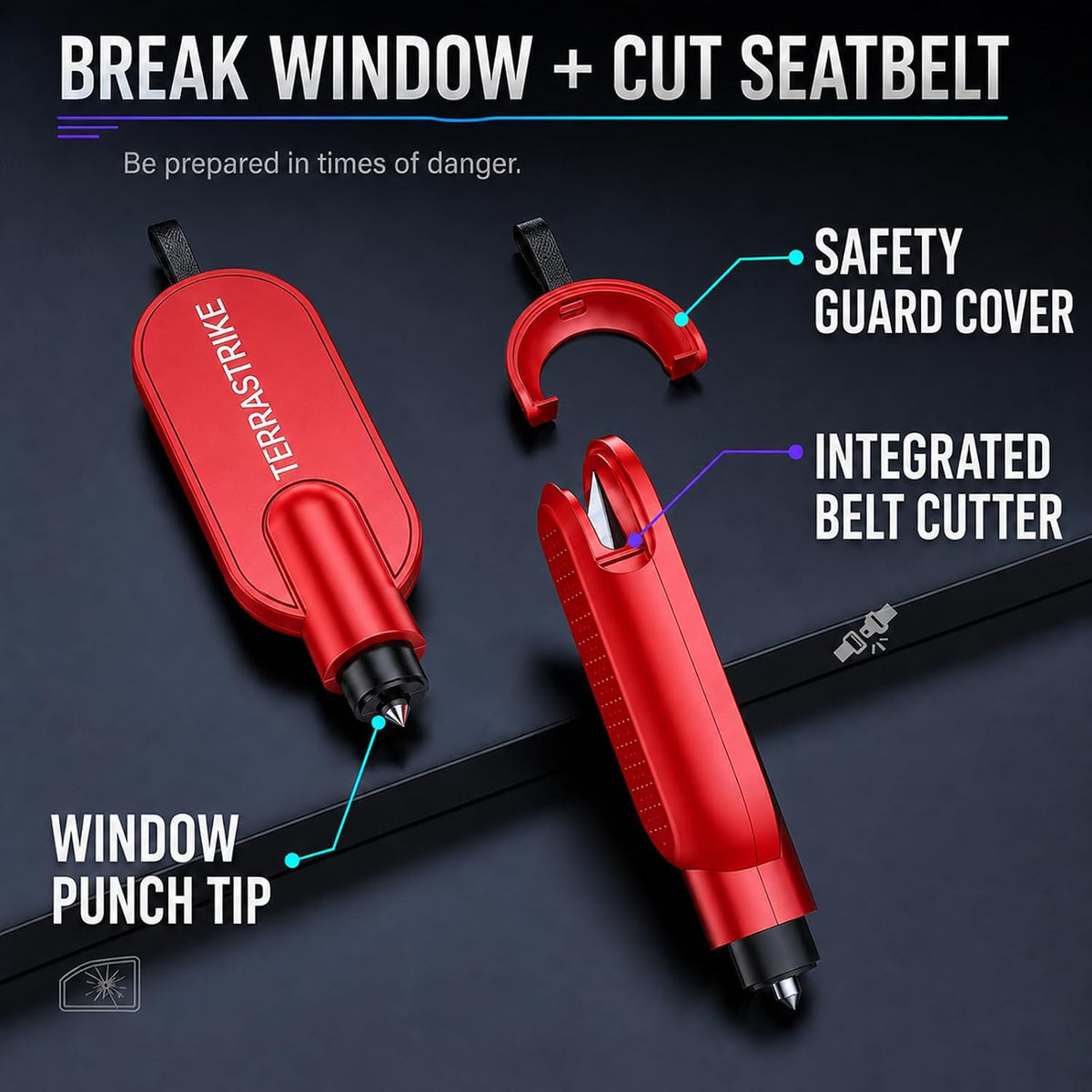 Car Escape Tool, Car Glass Window Breaker Key Chain