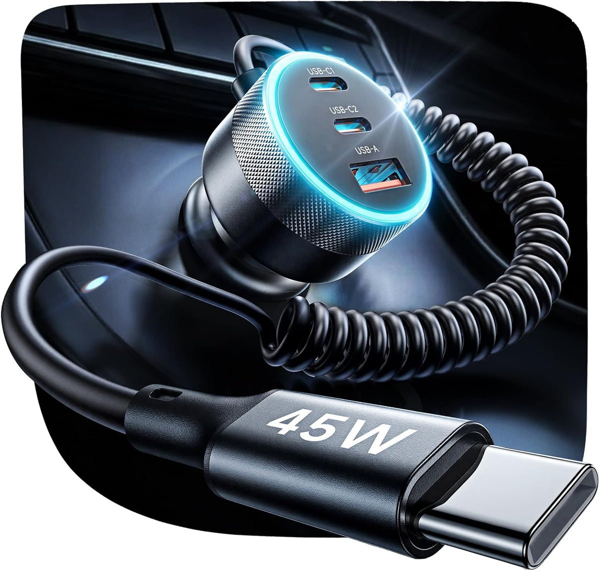 LISEN 65W for iPhone 17 Pro Max Car Charger USB C Fast Charging,Super Fast iPhone 16/17 Pro Car Charger Type C Adapter Fit iPhone 17 Air ProMax Plus/16/15, Samsung Galaxy S25/24,Sliver, 36 inch