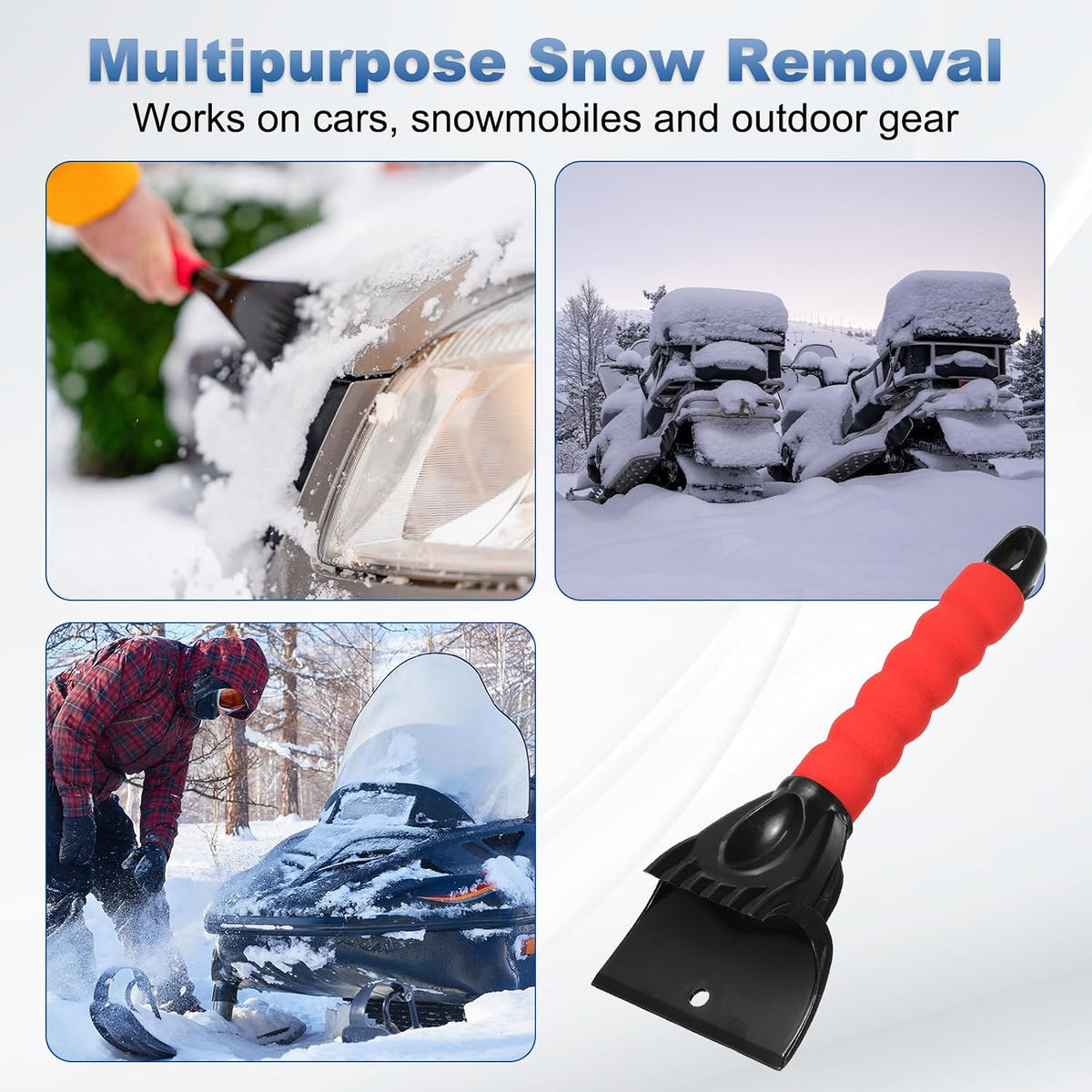 HARFINGTON Ice Scrapers for Car Windshield 10"x4" Window Frost Removal Tool