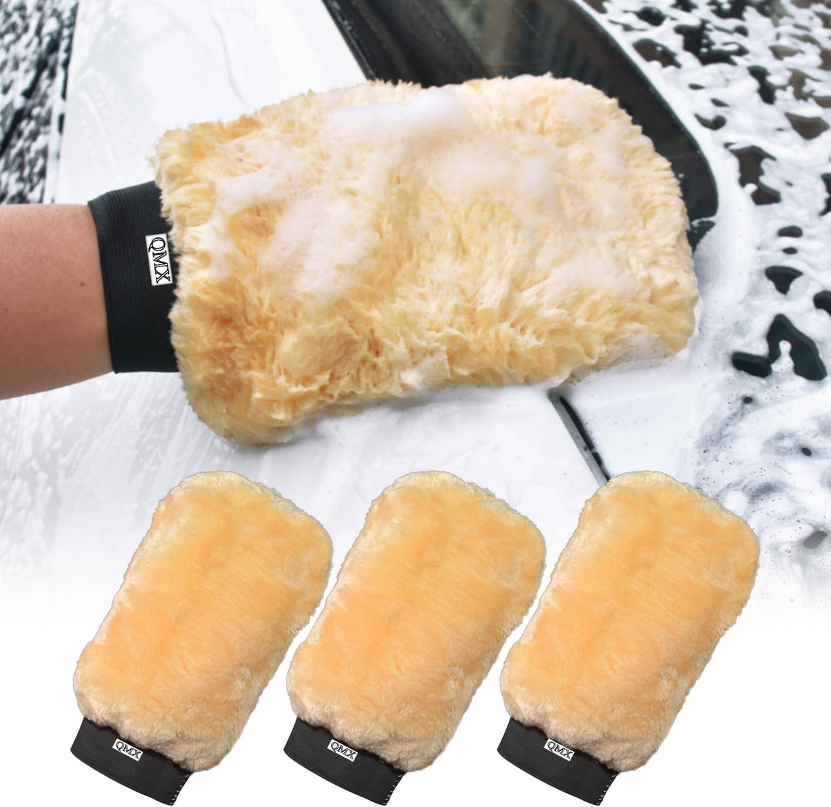 Car Wash Mitt,Microfiber Scratch Free,Detailing Cleaning Gloves,2Pack