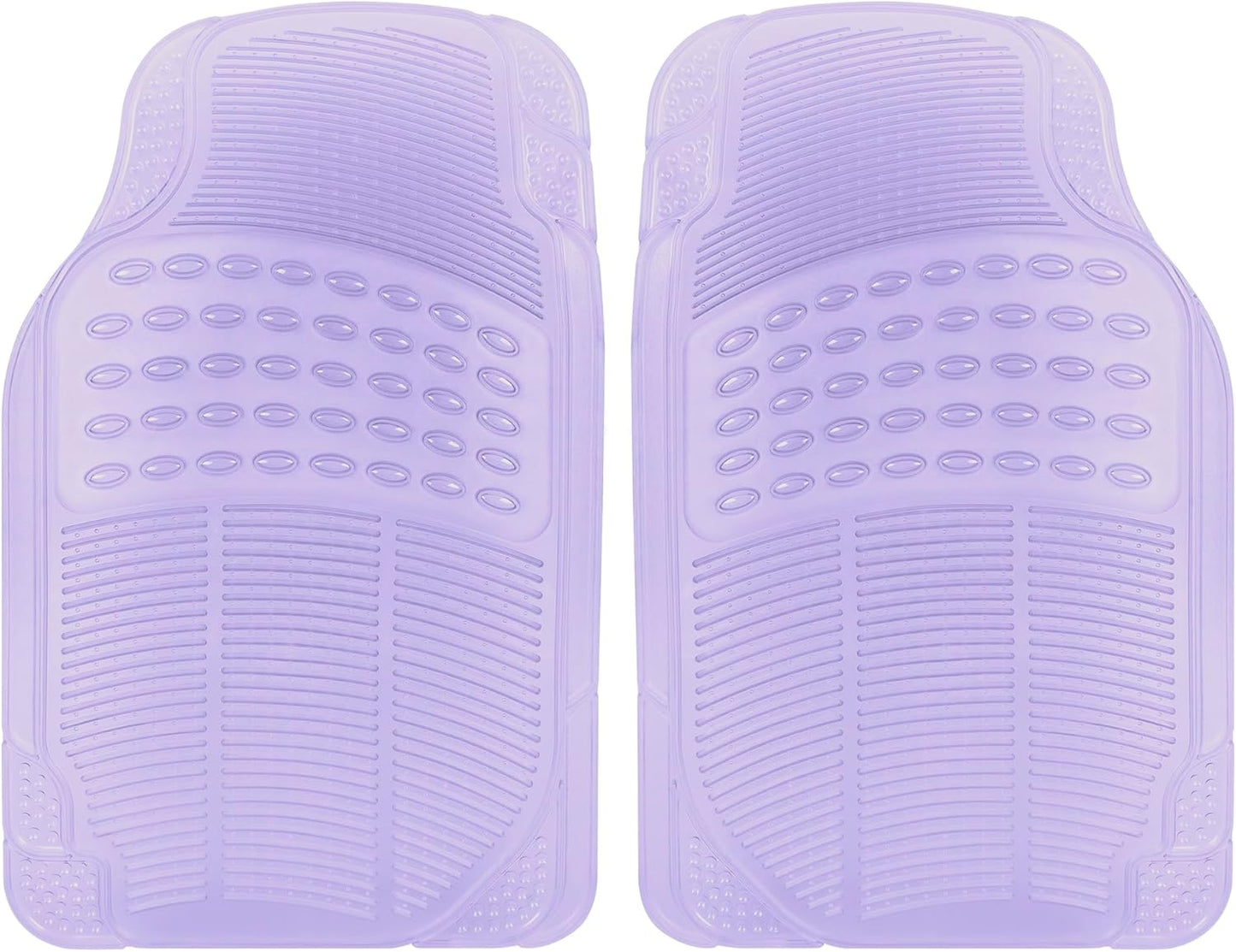 Carbella Automotive Floor Mats for Cars, 2 Piece Car Floor Mats Gray Translucent, Trim-to-Fit All Weather Clear Car Mats for Auto Truck Van SUV, Car Accessories for Women