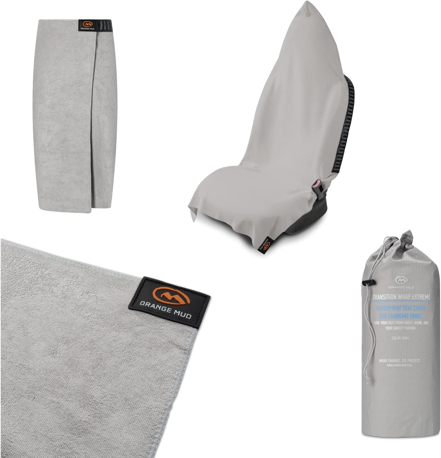 Orange Mud Transition Wrap Extreme – Mint Waterproof Car Seat Cover & Changing Towel – Secure Wrap for Runners, Cyclists, Triathletes, Gym-Goers – Quick-Dry, No-Slip Fit, Machine Washable