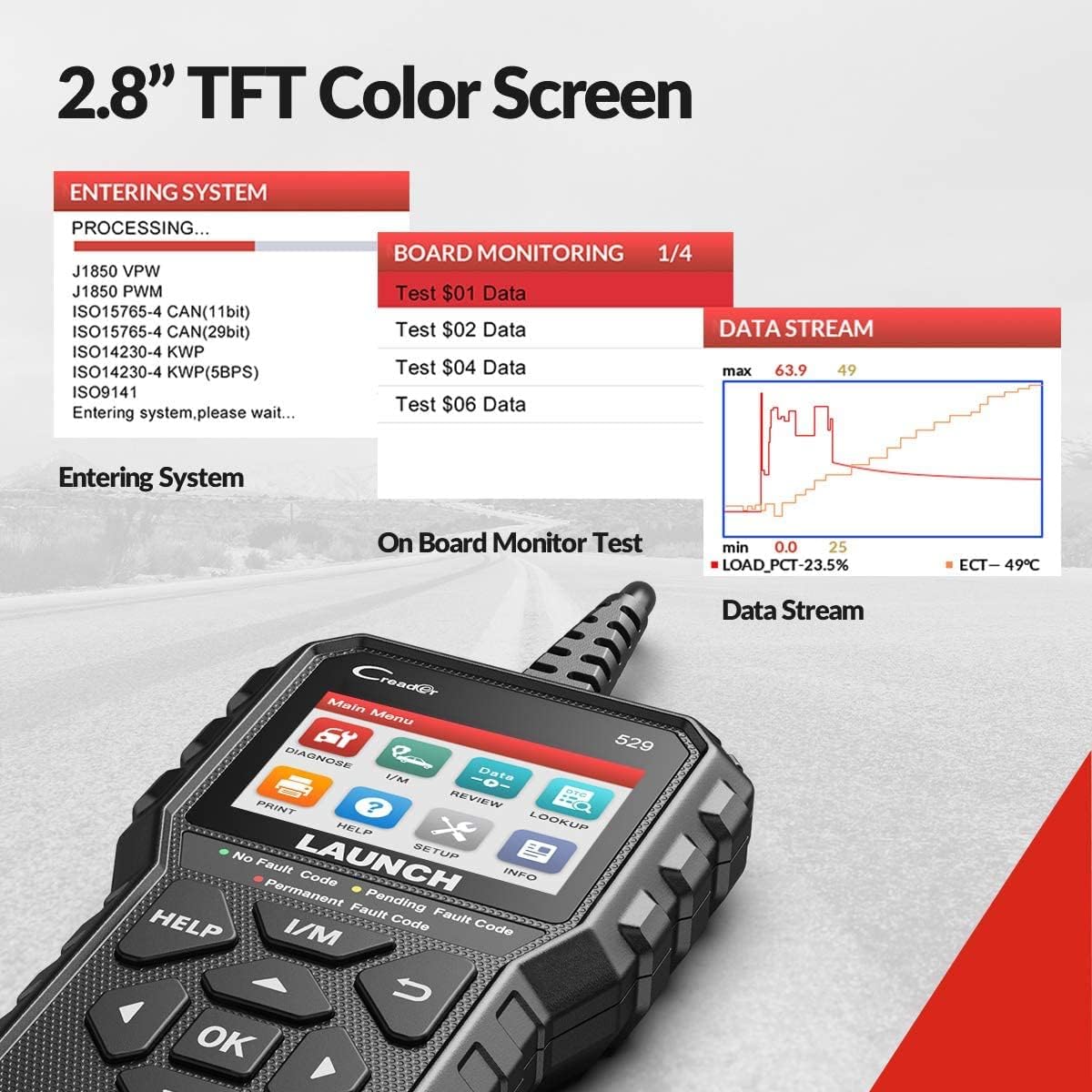 Launch CR529 Full OBD2 Function Professional Mechanic OBDII Diagnostic Tool