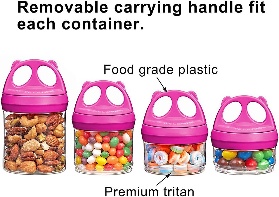 BeneLabel Stackable Food Storage Containers for Formula Travel Container for Storing Milk, Protein Powder, Snacks, Travel Items, BPA Free(Red, 31oz)