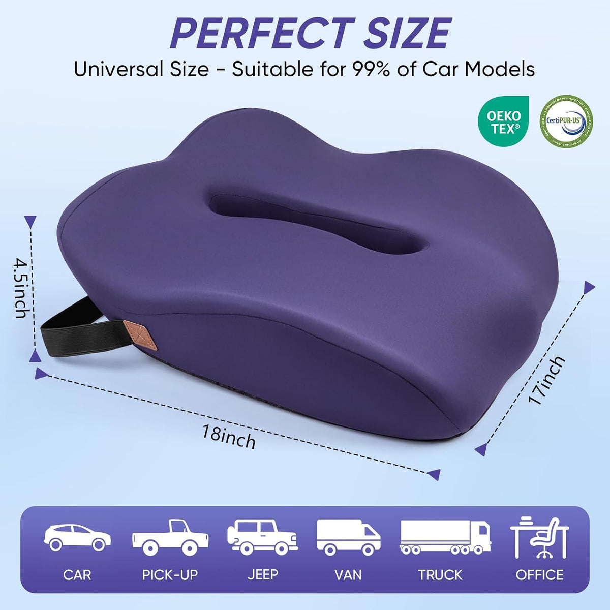 Car Seat Cushion, Comfortable Driving Support Pad