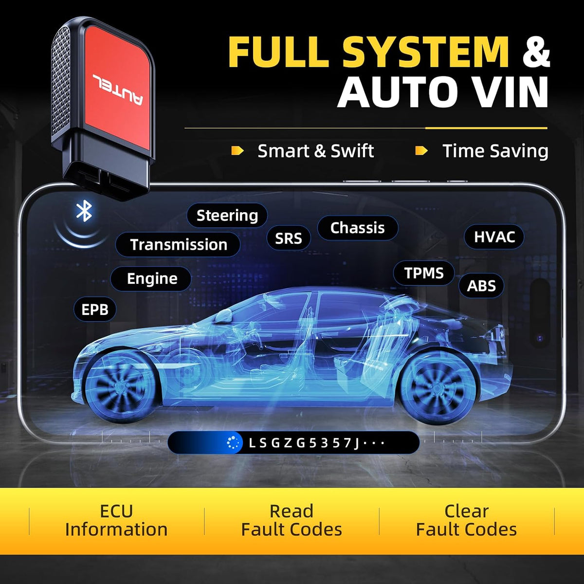 Autel AP2500E/AP2500 OBD2 Scanner Bluetooth Code Reader, Upgraded of AP200