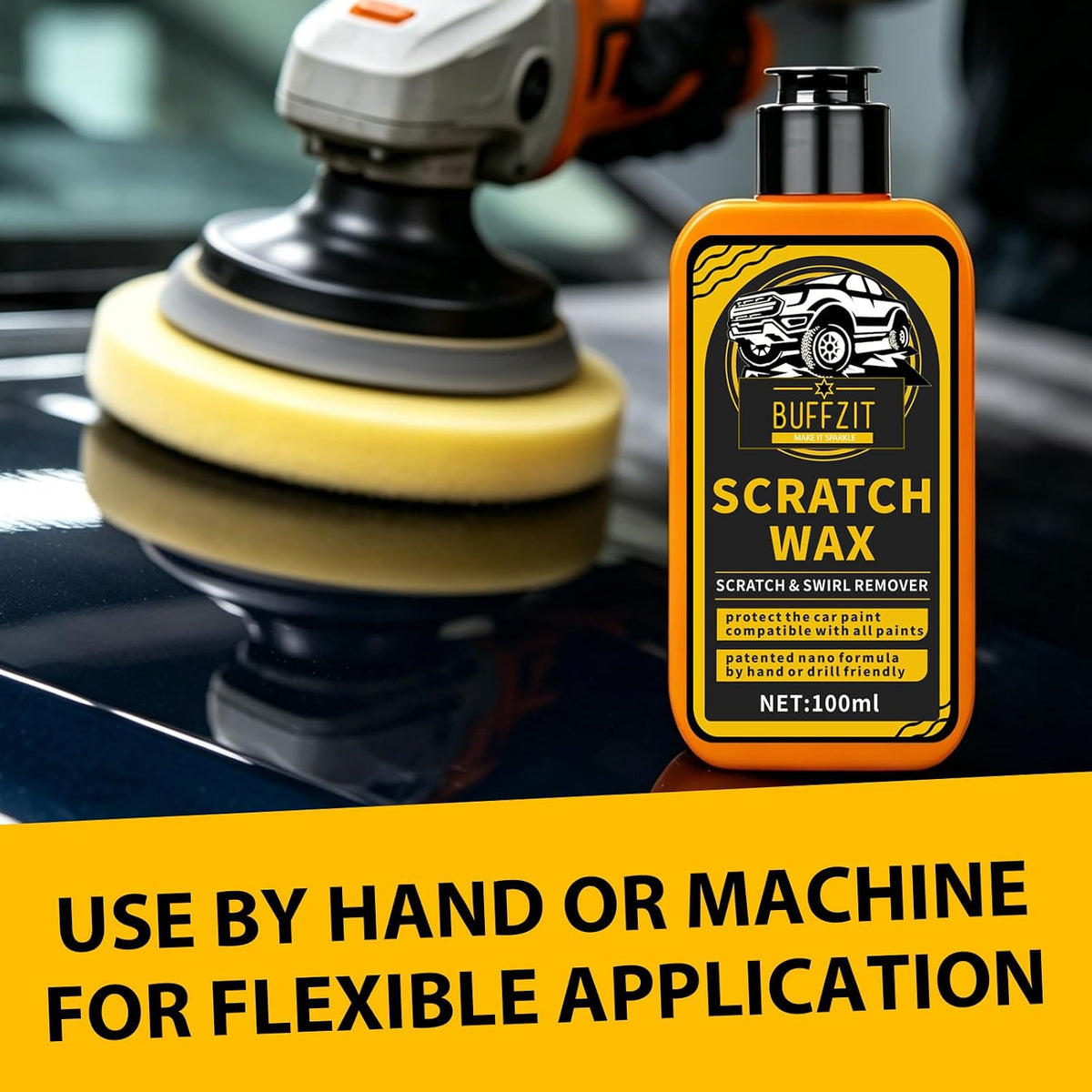 Car Scratch Remover for Vehicles, Scratch Repair Wax, Rubbing & Polishing Compound, Easily Removes Surface Scratches, Effectively Reduces Swirl Marks for Cars and Other Vehicles, 3.4oz/100ml