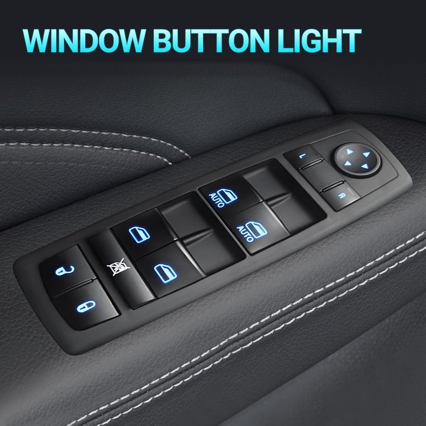 Power Master Window Switch Driver Side Control Button Compatible with 2015-2017 Chrysler 200, 2011-2020 Chrysler 300, 2011-2019 Dodge Charger, 16-2022 Ram 1500 2500 3500, 2011-2021 Jeep Grand Cherokee