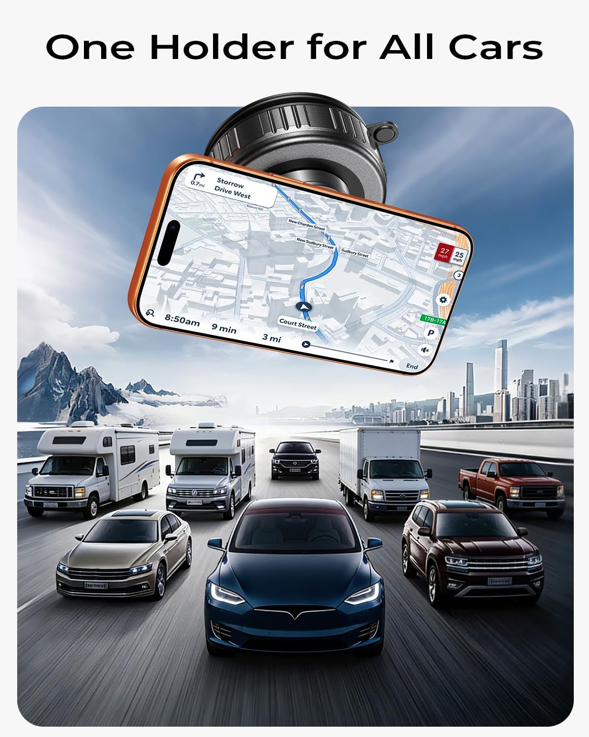 【Upgraded】All Metal for Magsafe Car Mount, Vacuum Magnetic Phone Holder