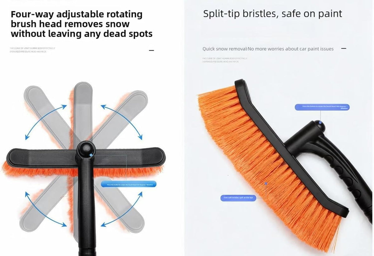 MUSM Snow Brush for Car, Extendable Ice Scraper with 39" Reach