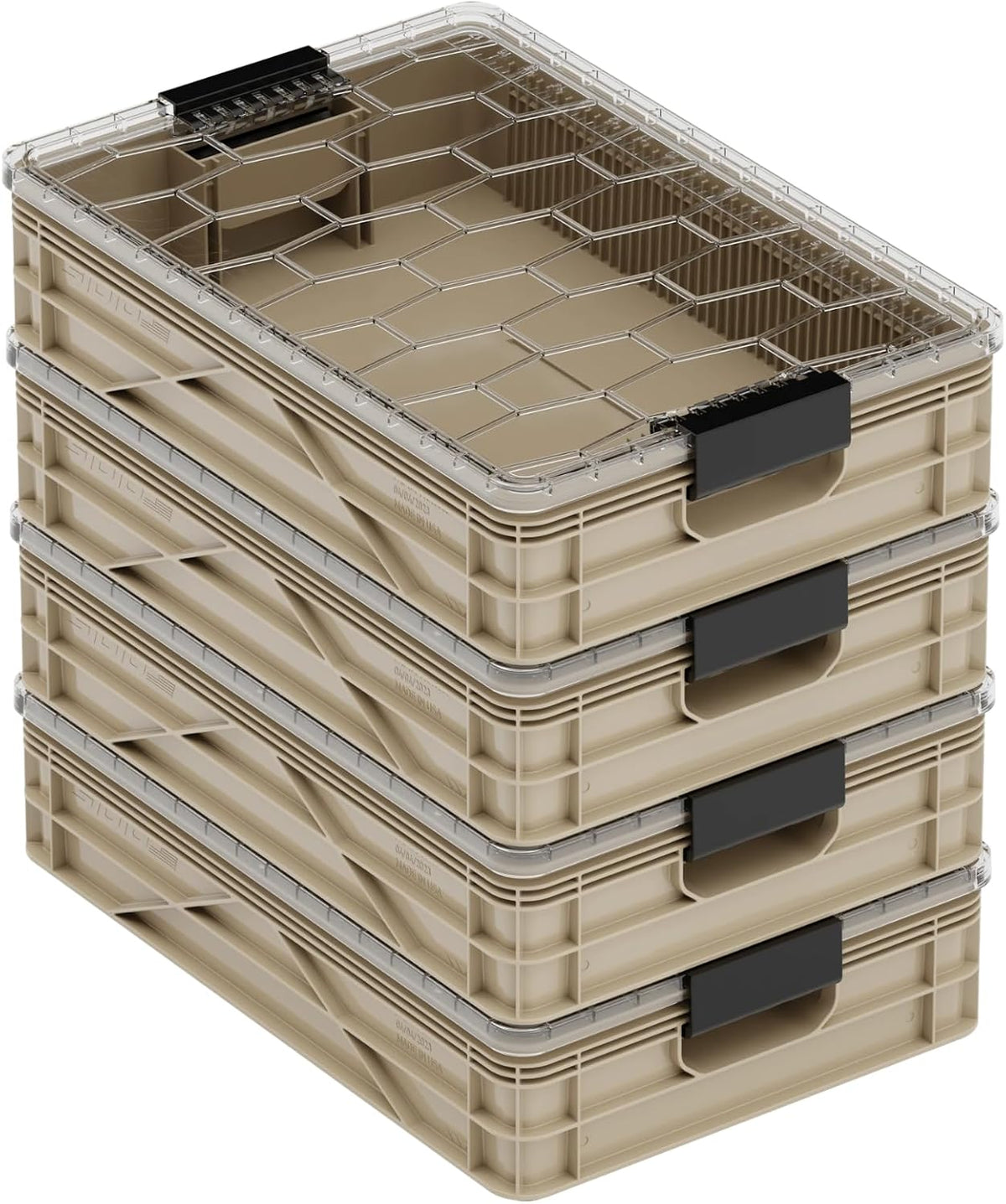SIDIO Quarter Crate 4-Pack Stackable Storage Bins, Racing Pack