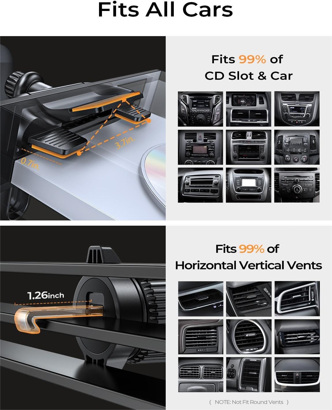 LISEN CD Phone Holder for Car Phone Holder Mount