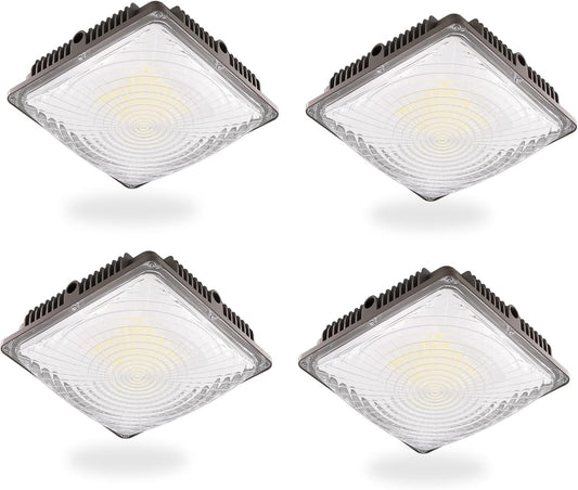 120W LED Canopy Light for Gas Station Light, 18000lm 0-10V Dimmable 5000K LED Canopy Lights, IP65 Waterproof Commercial Canopy Lights for Outdoor Garage Warehouse Shop Carpor UL Listed, 4 Pack