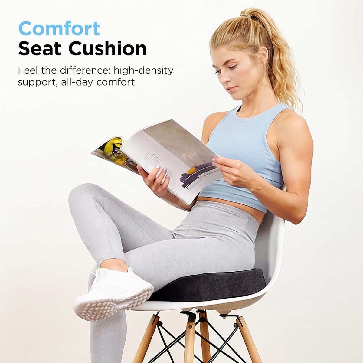 Memory Foam Seat Cushion for Office,Ergonomic Firm Support for Long Sitting
