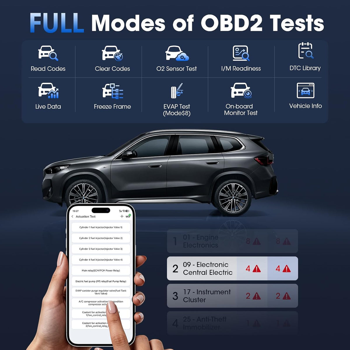 XTOOL A30M OBD2 Scanner Bluetooth, Bidirectional Scan Tool, 26 Resets