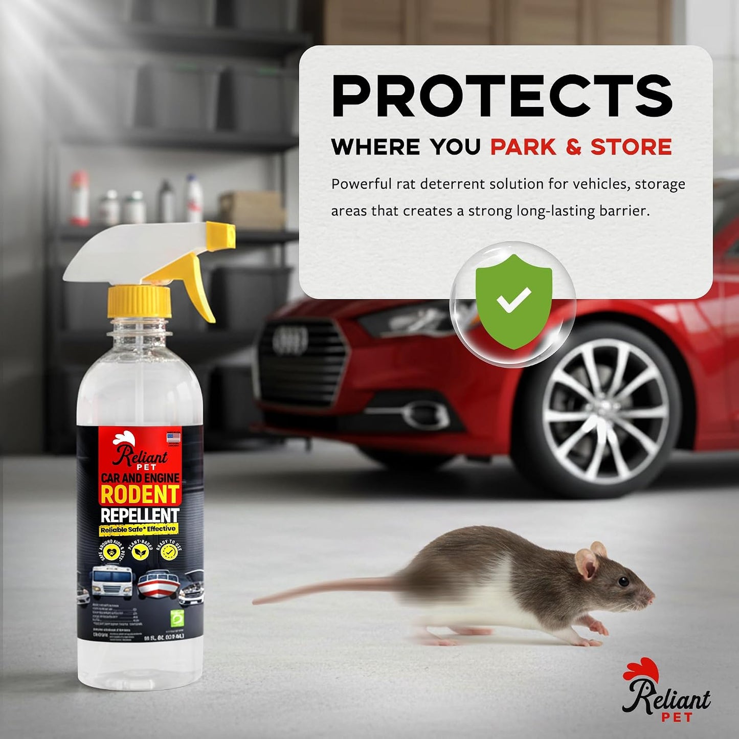 Rodent Repellent for Car Engines – Peppermint Oil Spray, 16 oz – Mouse & Rat Deterrent for Vehicle Engines, RVs, Trucks, Boats & ATVs – Plant-Based, Extra-Strength Formula