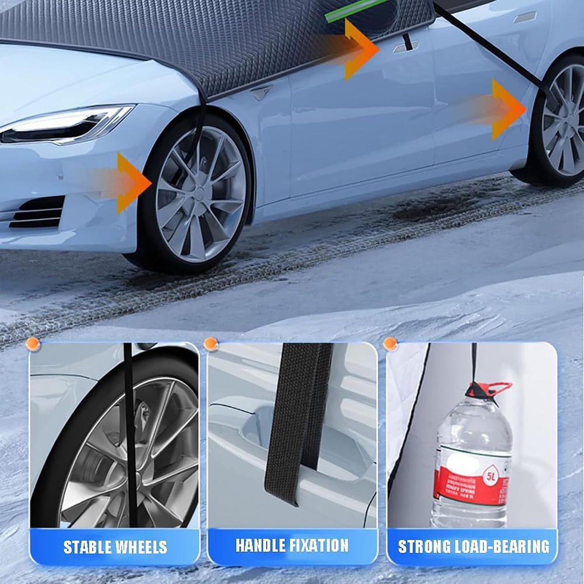 Car Windshield Snow Cover for Toyota RAV4 2025 2024 2023-2019 LE XLE Hybrid, Winter Magnetic Front Windscreen Anti-Snow Cover Frost Shield with Side Mirror Covers Exterior Accessories