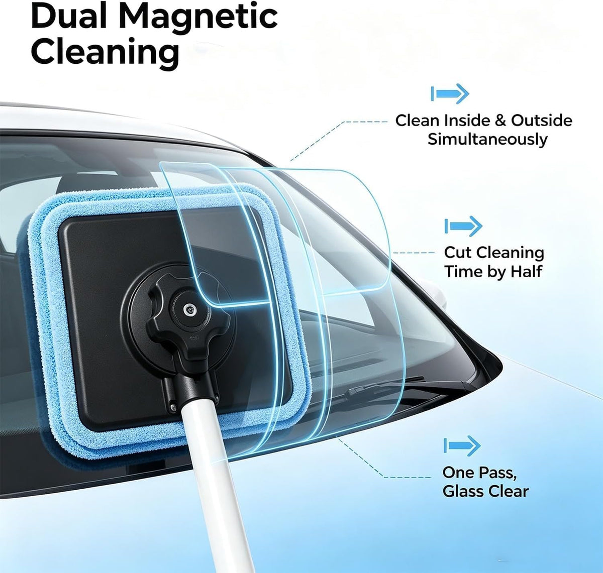 Dual Magnetic Car Windshield Cleaner, Magnetic Automotive (1PC)