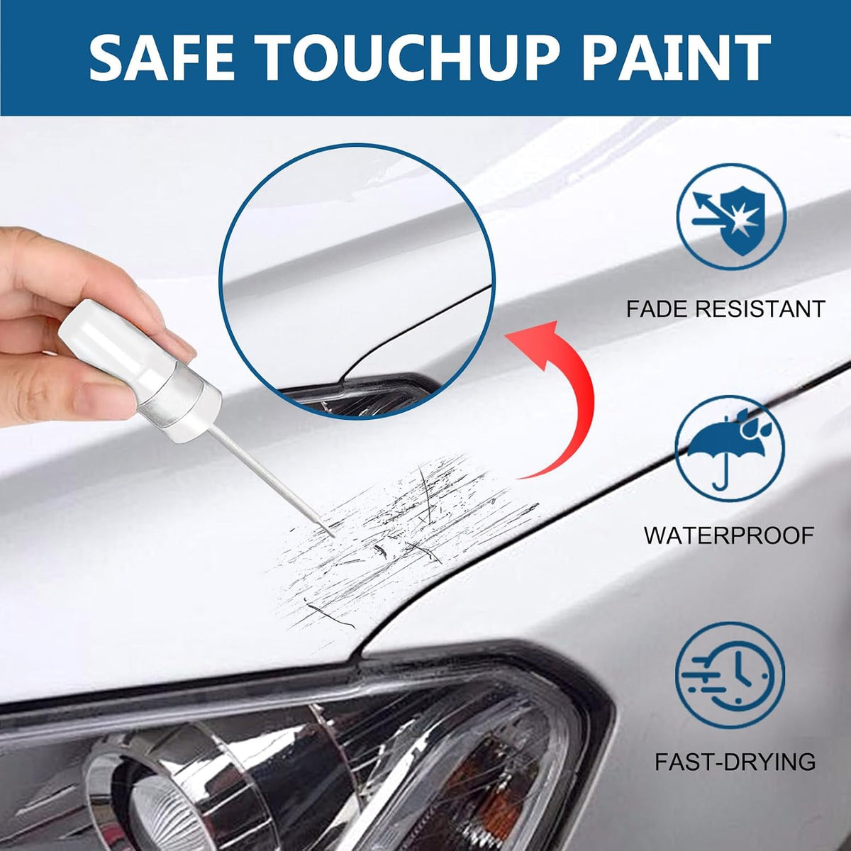 Solid Black (PBSB) Touch Up Paint for Tesla-Exact Match 2 in 1 touchup Paint Pen for Chips and Nicks Repair Car Paint Scratch Repair