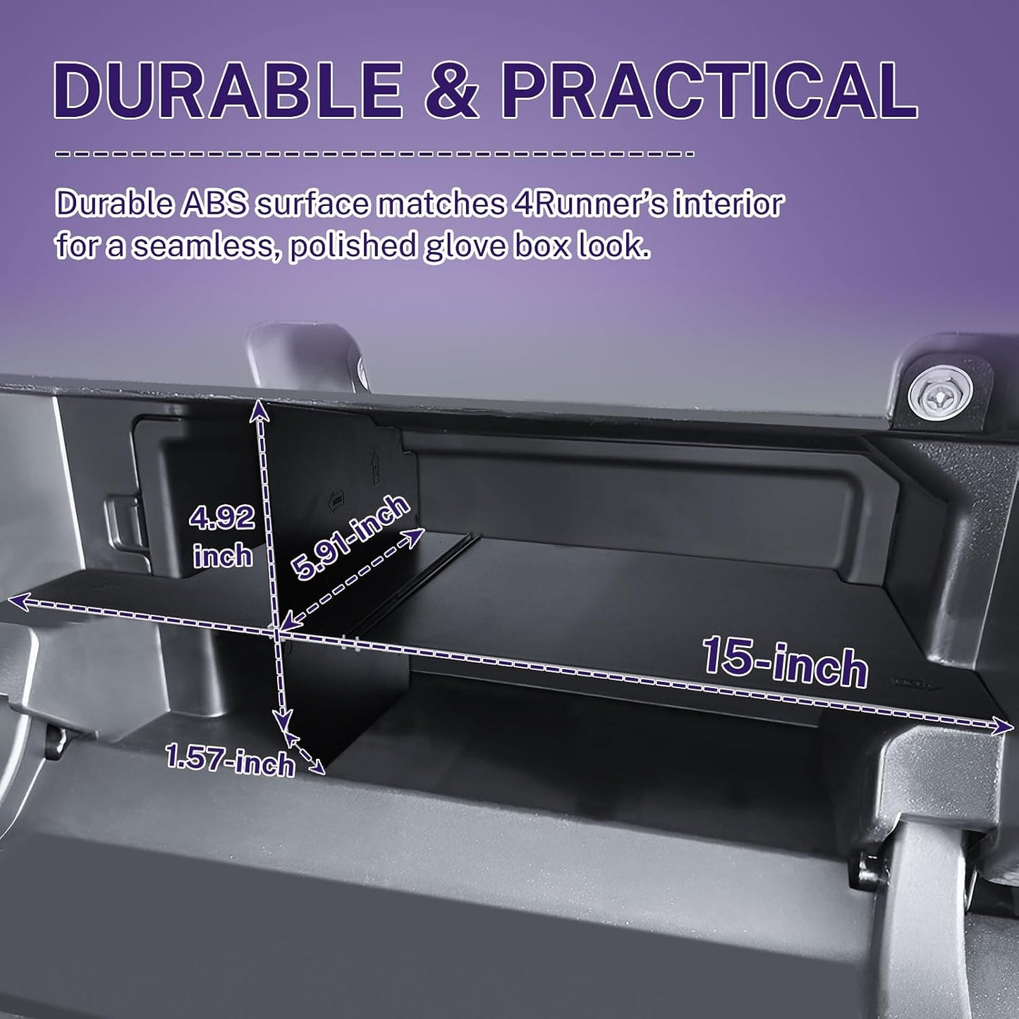 RUNROAD Center Console Organizer Divider Compatible with Toyota 4Runner 2025 2026 Accessories, Glove Box Organizer Dividers For 4 Runner SR5 TRD Limited Middle Console Storage Tray Armrest Box