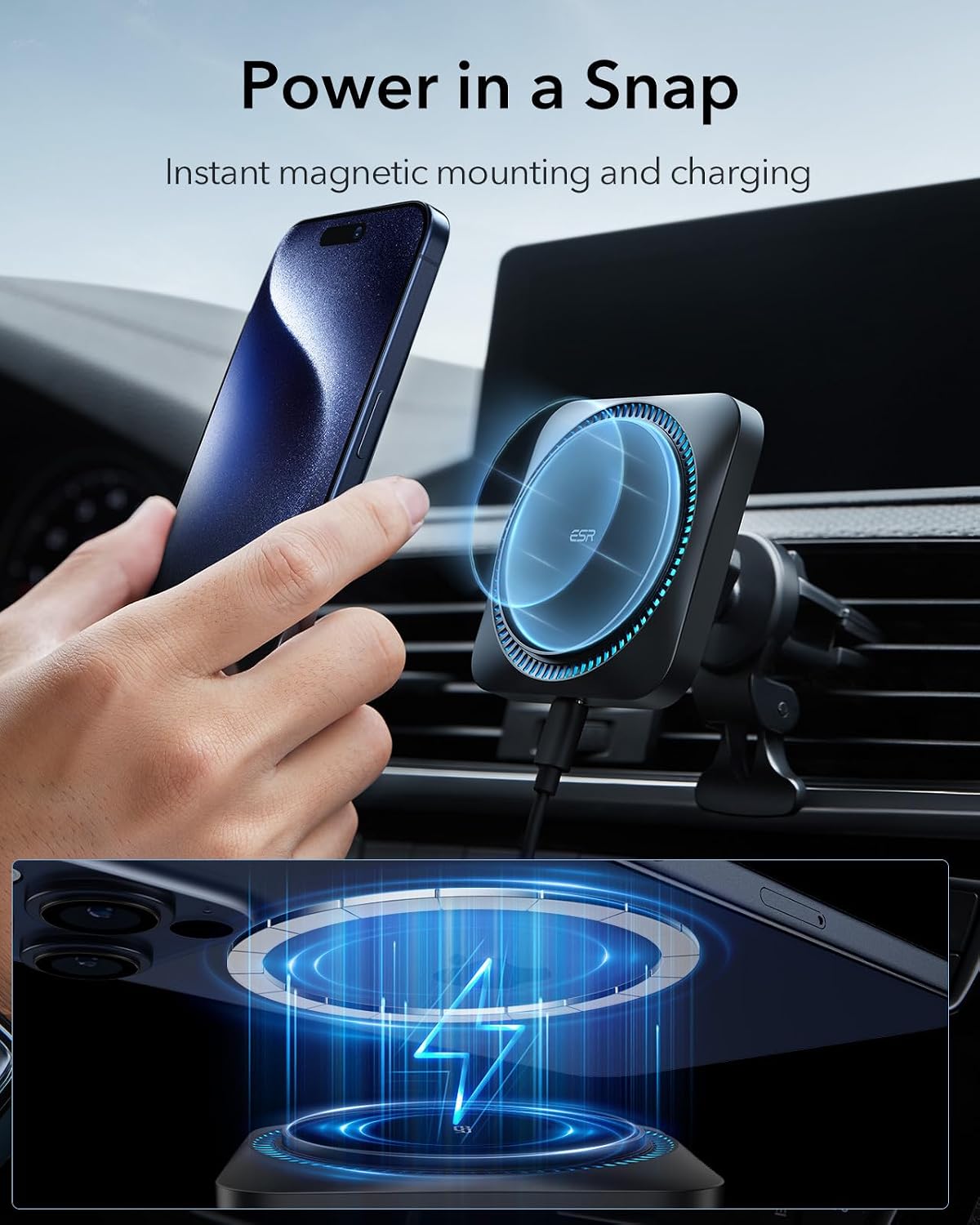 ESR for MagSafe Car Mount Charger with CryoBoost Cooling for iPhone 17-12