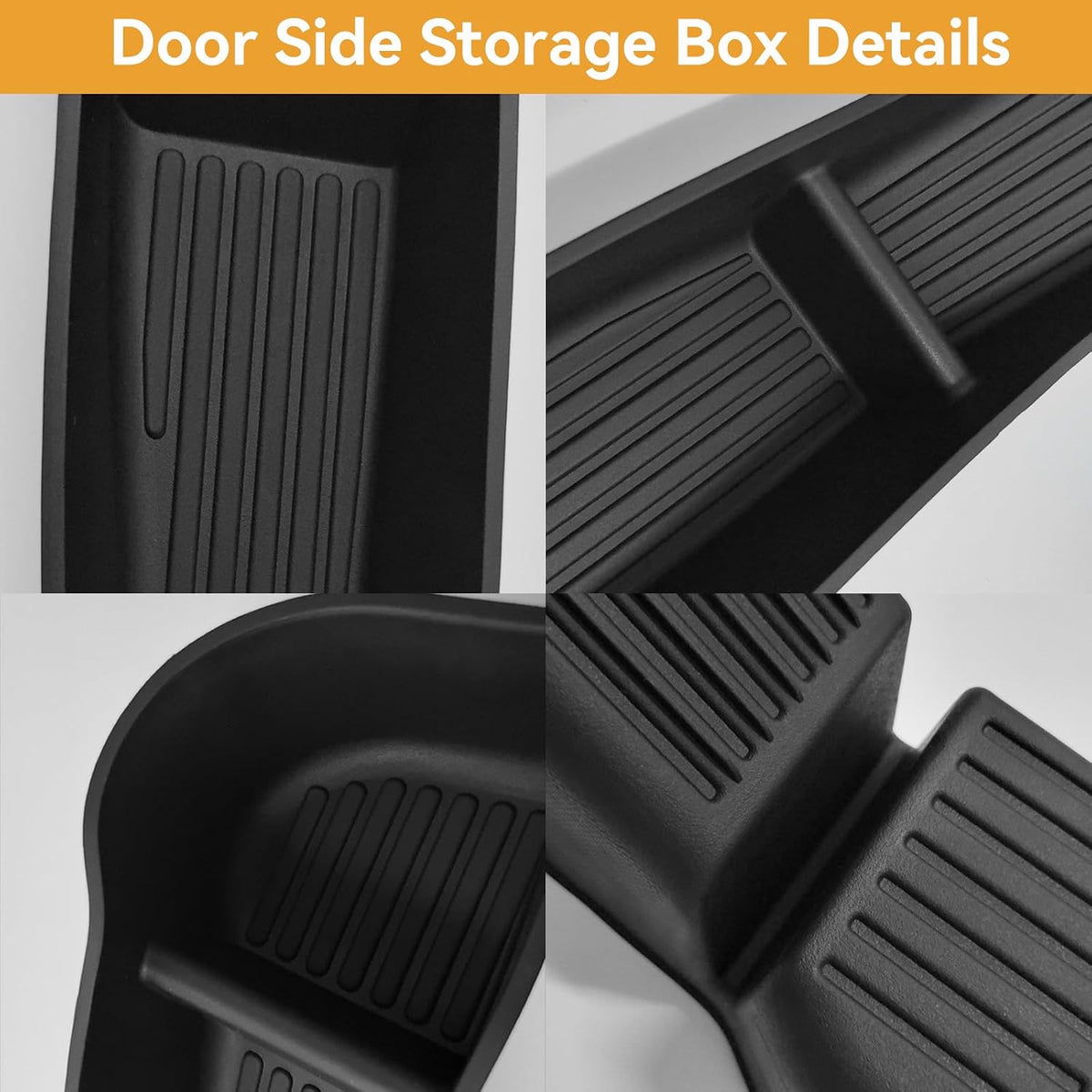 Door Side Storage Box for Tesla Model Y Juniper Accessories 2026 2025, Front& Rear Door Pocket Inner Organizer Trays TPE Protector Liner for Model Y Juniper-Set of 4