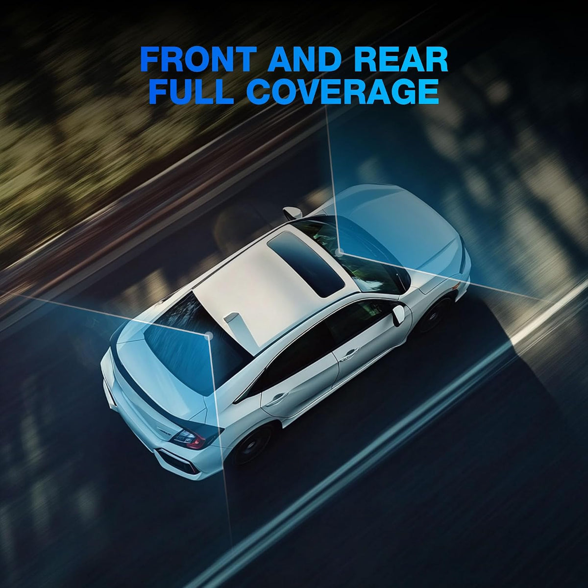 Type S T200 AI Driver Assistance Dash Cam Powered by ADAS, 1440p, Collision Alerts, Lane and Pedestrian Detection, Vehicle Departure Reminders, Front Rear 2 Channel Smart 24/7 Video Surveillance