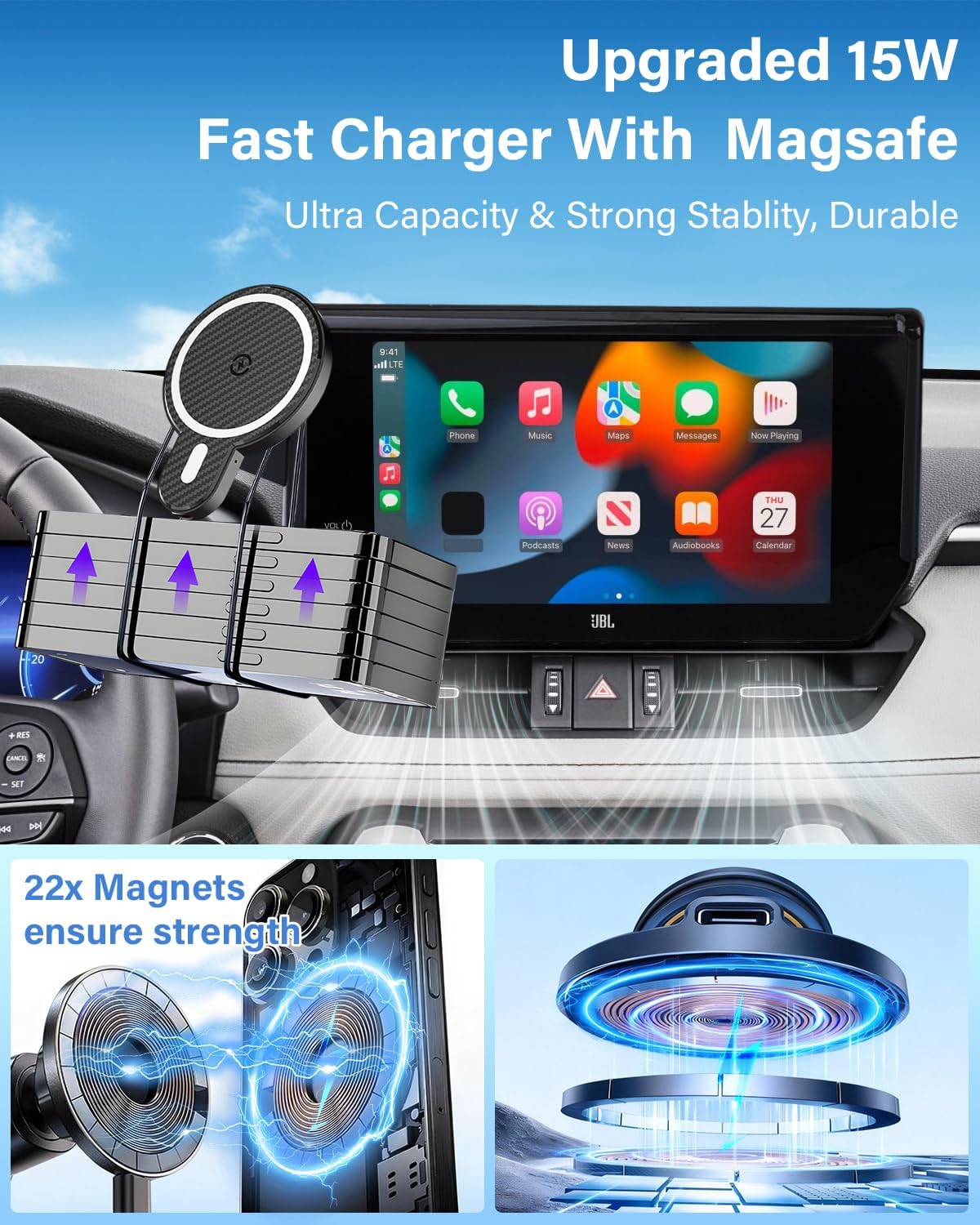 Car Phone Holder for Mercedes-Benz GLC/V-Class 2020-2022 /C-Class 2019-2021
