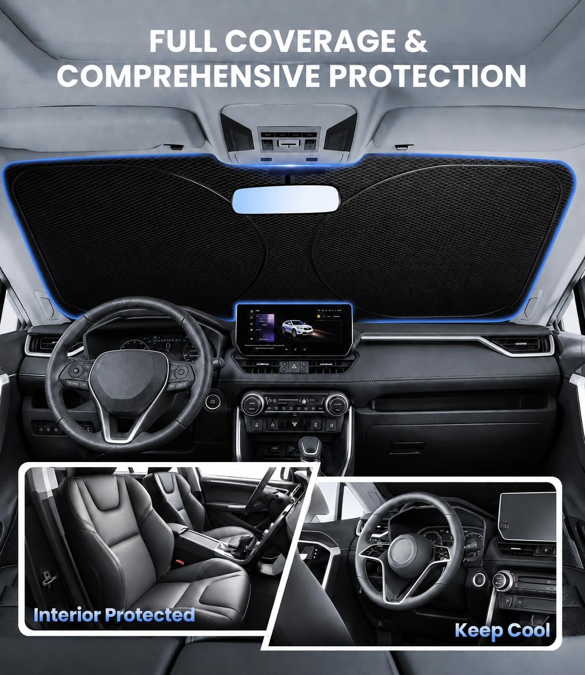 Zanch Windshield Sun Shade for Toyota Sienna 2000-2026