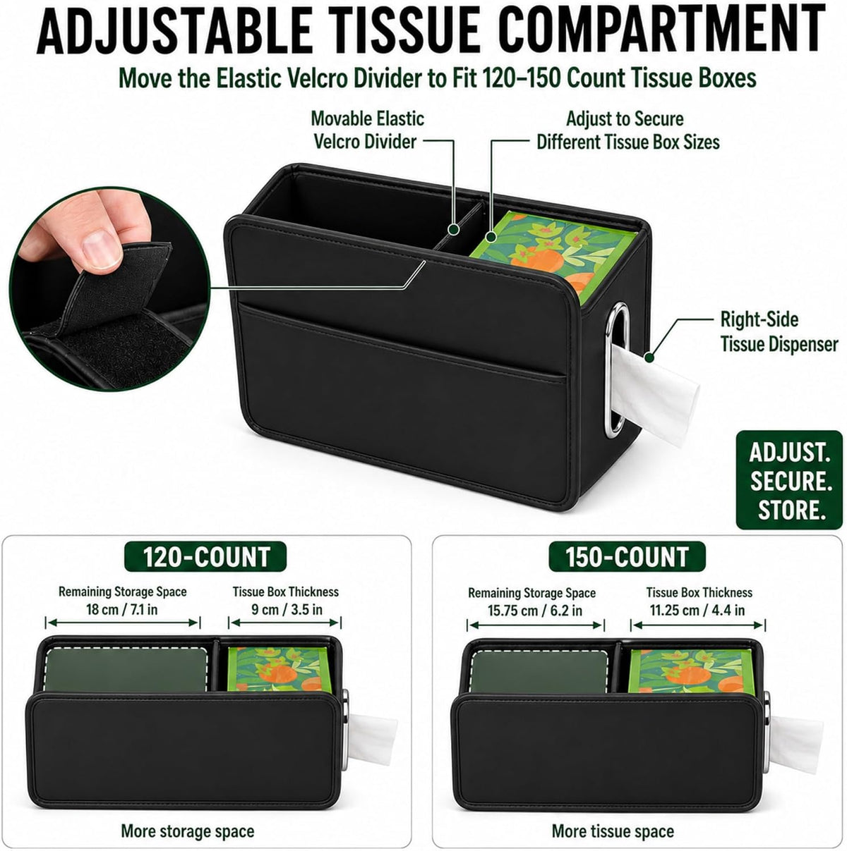 Noaman Car Seat Organizer Backseat Hanging Trash Can or Car Tissue Holder