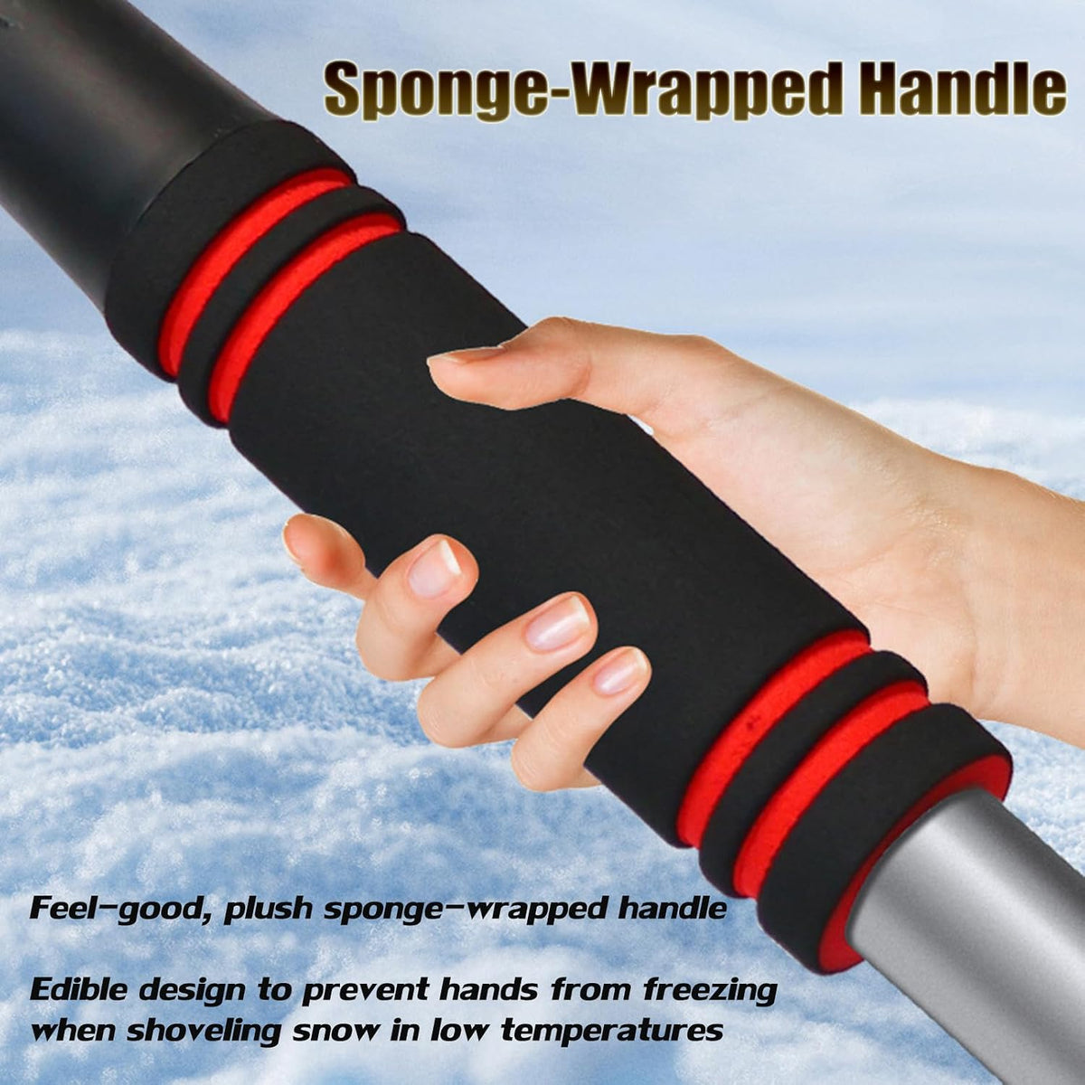 Car Snow Brush and Ice Scrapers 2 in 1 Extendable Winter Shovel Brushes for Car Windshield Snow Removal Heavy Duty Cars Snow Scraper 360° Rotating Vehicle Snow Removal Tool (Red)