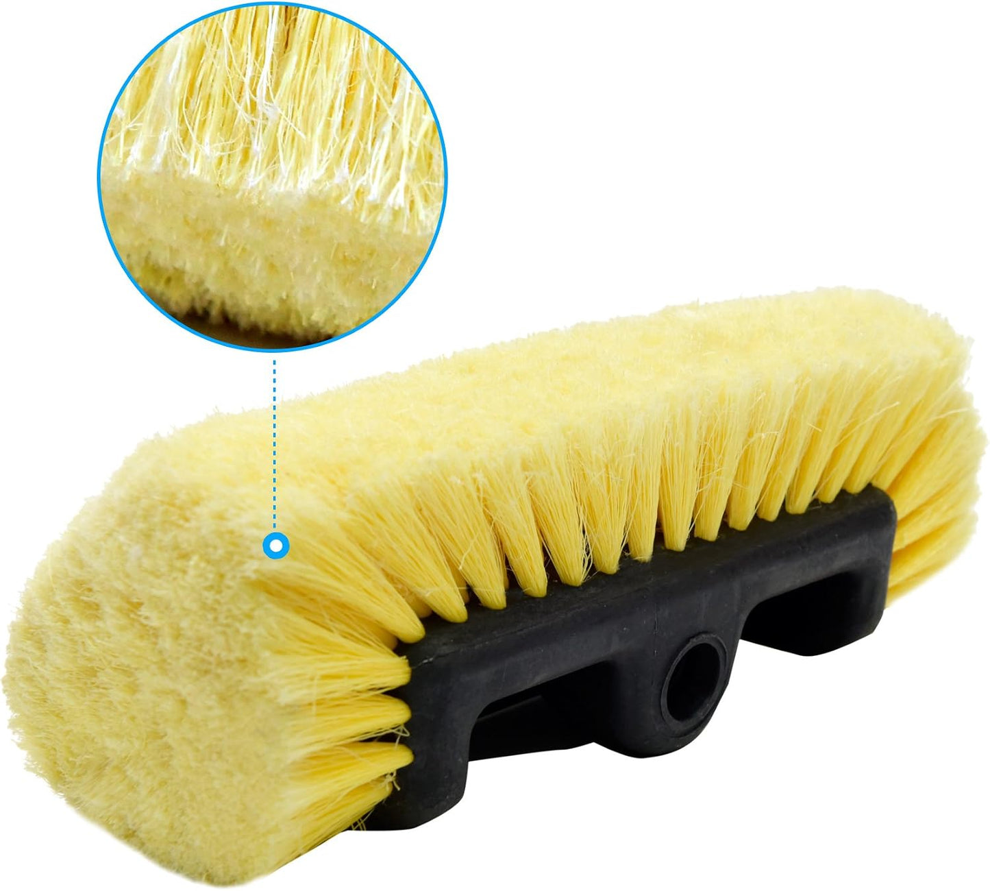 CARCAREZ 10" Car Wash Brush Head with Soft Bristle for Auto RV Truck Boat Camper Exterior Washing Cleaning, Yellow (1, 10" PRO MAX)