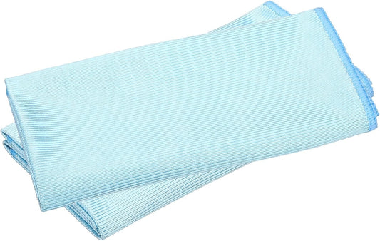 uxcell 2Pcs Glass Polishing Cloth, 23.6x15.7 Microfiber Cleaning Cloths Lint & Streak Free Quickly Drying Towels for Glassware, Cars, Glasses, Phone Screens, Sunglasses, Blue