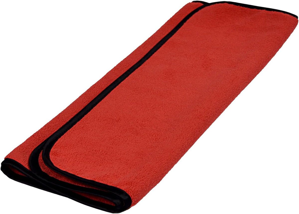 Detailer's Preference 390 GSM Premium Microfiber Towels, Ultra Soft, Lint-Free, Streak-Free, Highly Absorbent, Scratch-Free Cleaning & Drying Cloths for Auto, Home & Detailing, 16x24, 12-Pack, Red