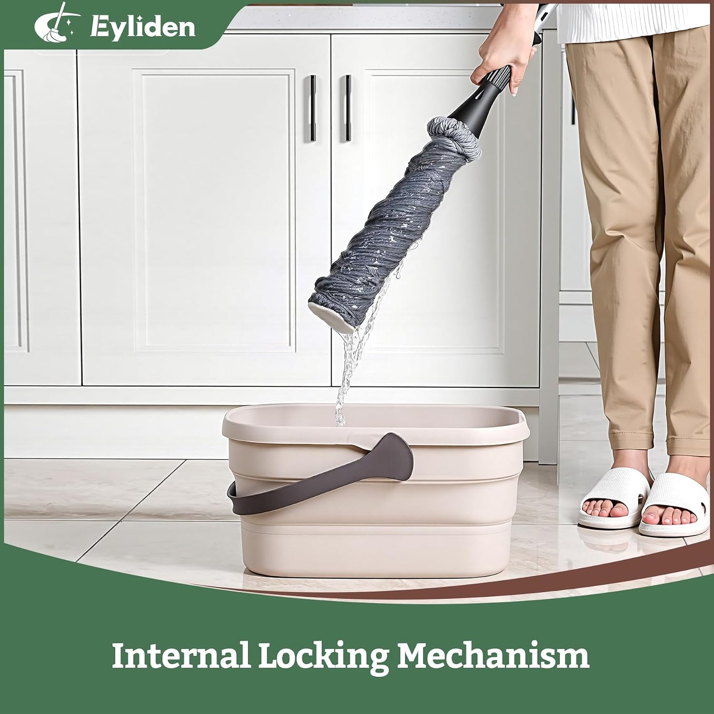 Eyliden Collapsible Bucket, for Cleaning Mop, Camping, Tailgating, 10L | Space-Saving Bucket for Camping, Fishing, Picnics, Outdoor Adventures, Cleaning Bucket for Home, Laundry, Car Cleaning