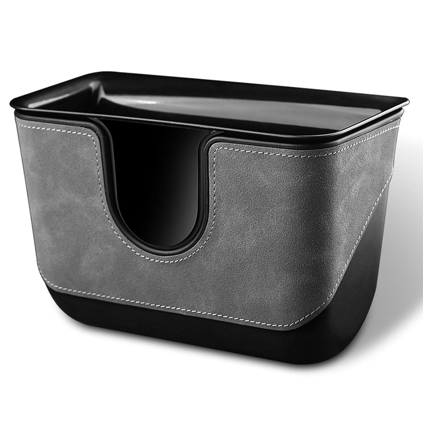 Small Car Trash Can with Double-Layer Design,Leakproof Hanging Car Trash Bin with Large Capacity & Elastic Back Clip,Multi-Purpose Automotive Garbage Can,Vehicle Garbage Bin for SUV Truck (Black)