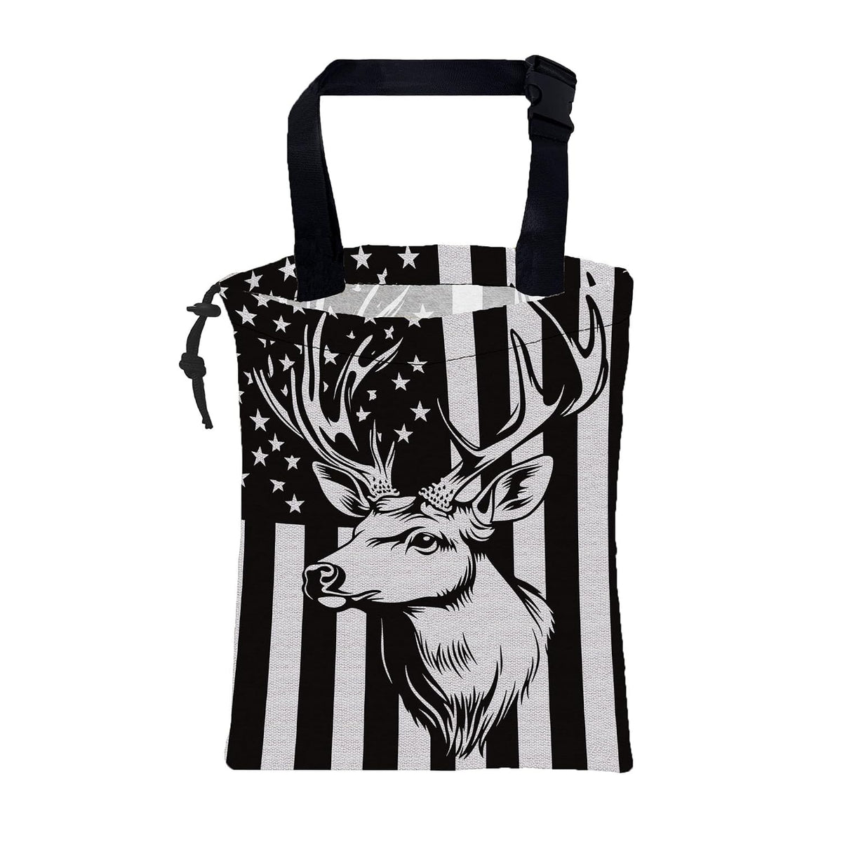 Car Garbage Bag American Soldier Holding Rifle Drawstring Car Trash Bag Hanging for Back Seat with Adjustable Buckle Canvas Vehicle Trash Can Easy-to-Install
