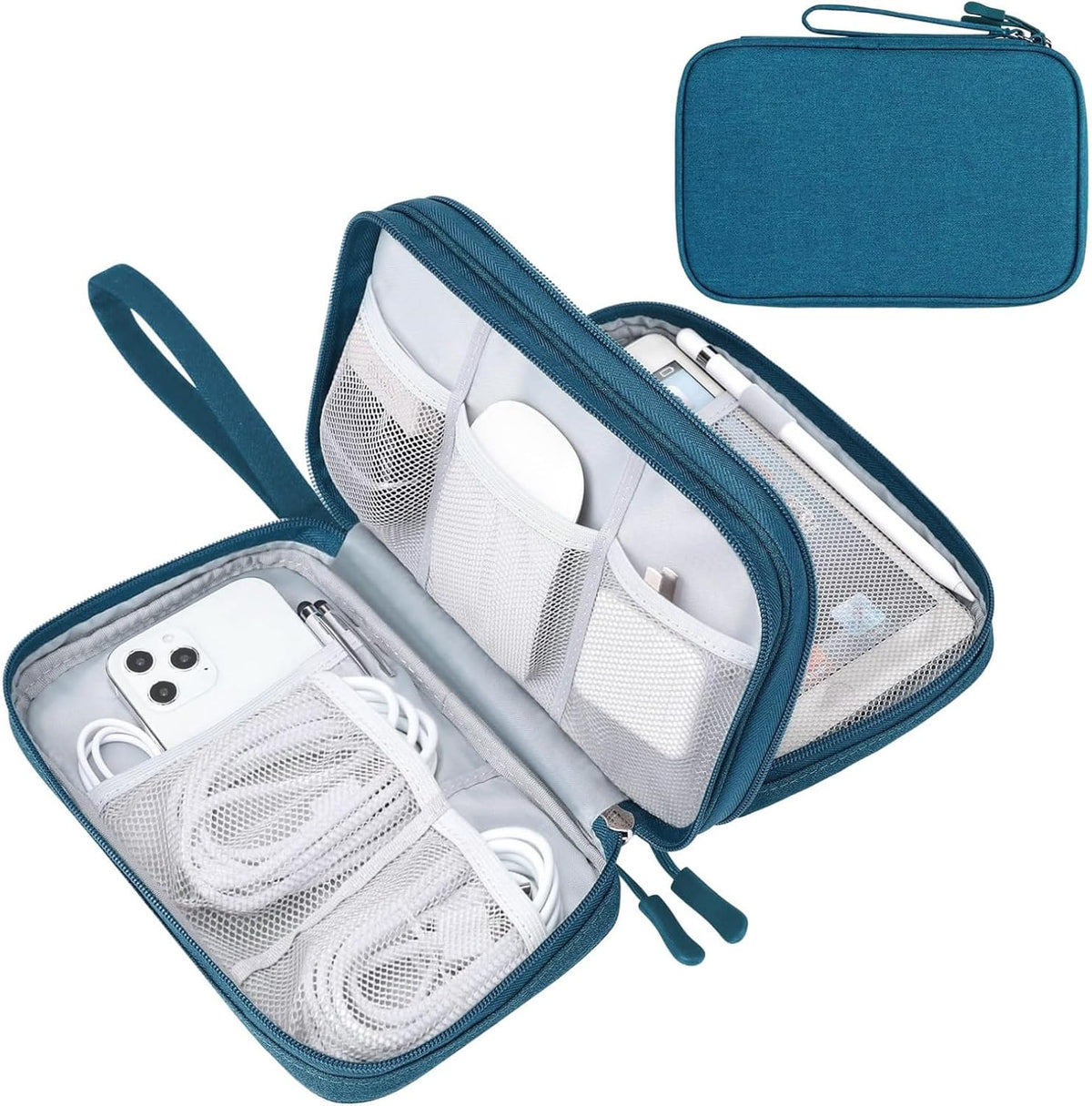 FYY Electronic Organizer, Travel Tech Pouch Bag, Medium, Dark Green