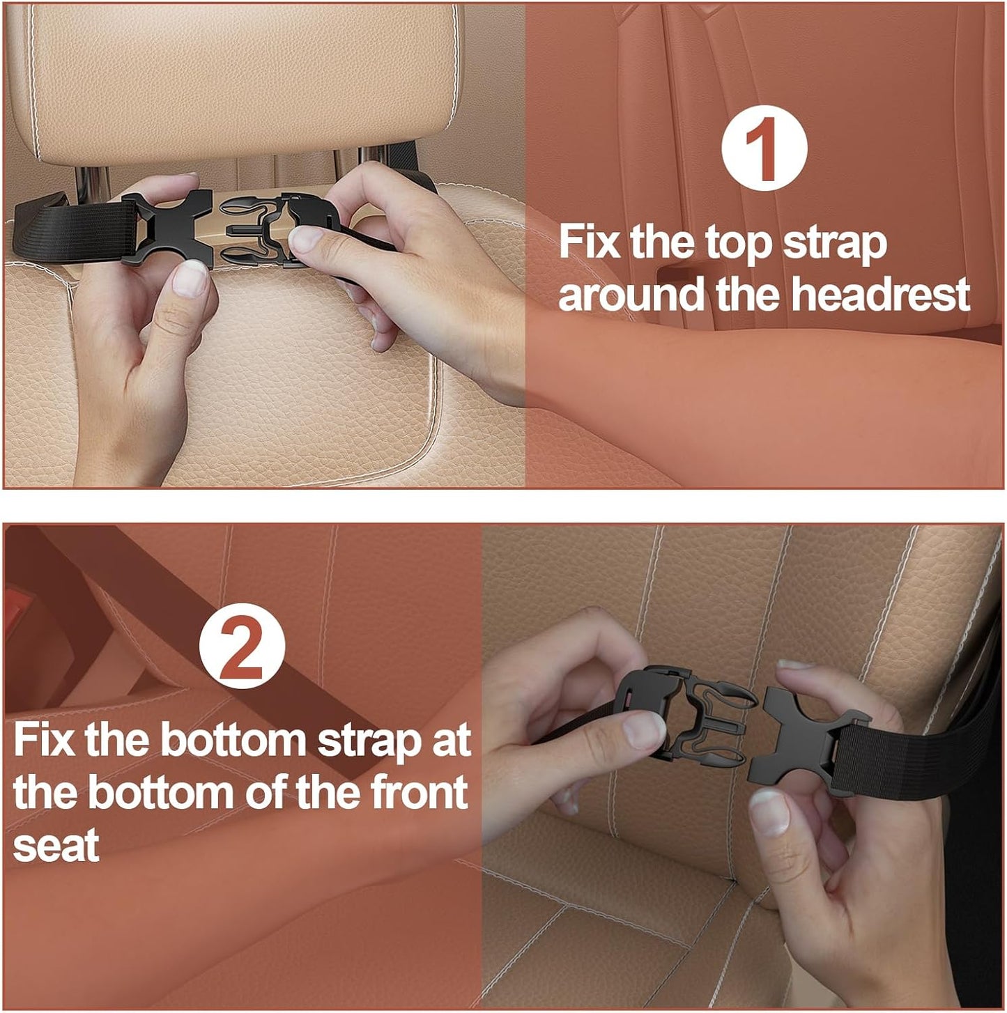 Backseat car Organizer with Touch Screen,2PACK of car organizer Kick Mats Back Seat Protector with 10pcs Storage Pockets,Car Seat Back Organizers Storage for Kids road trip essentials