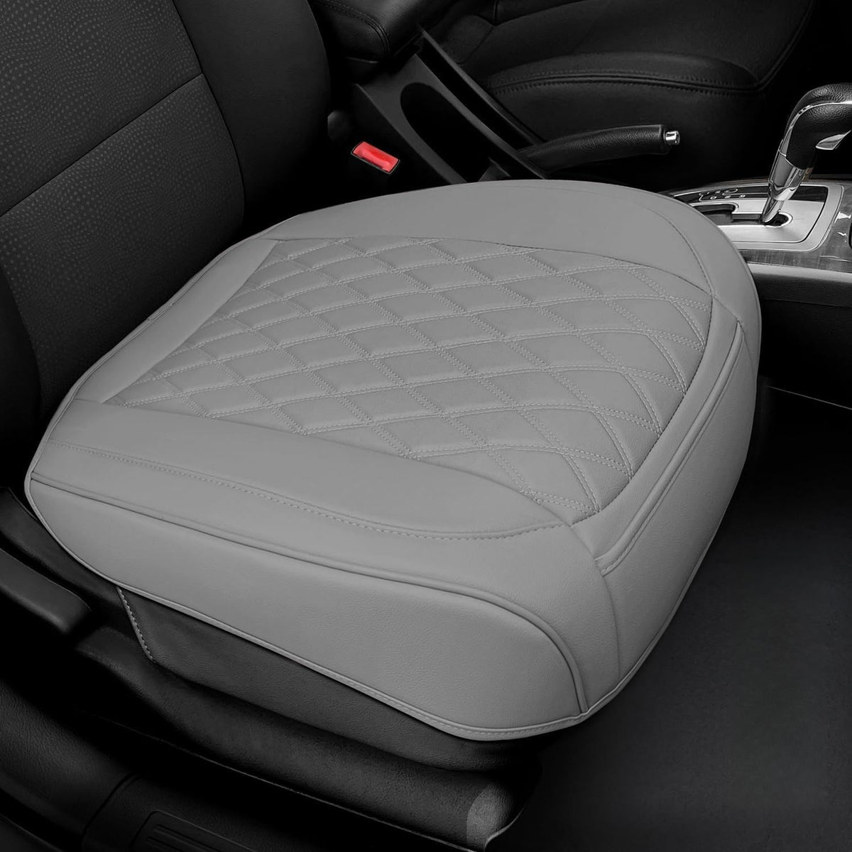 BEITK 1 Pack Leather Front Car Seat Bottom Cover Gray