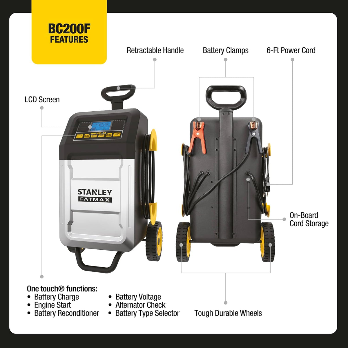 STANLEY BC200F 40 Amp Rolling Battery Charger for Vehicles