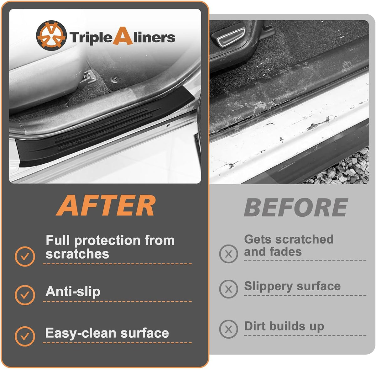 TripleAliners Door Sill Protector for 2026 Toyota RAV4 Accessories, 4PCS