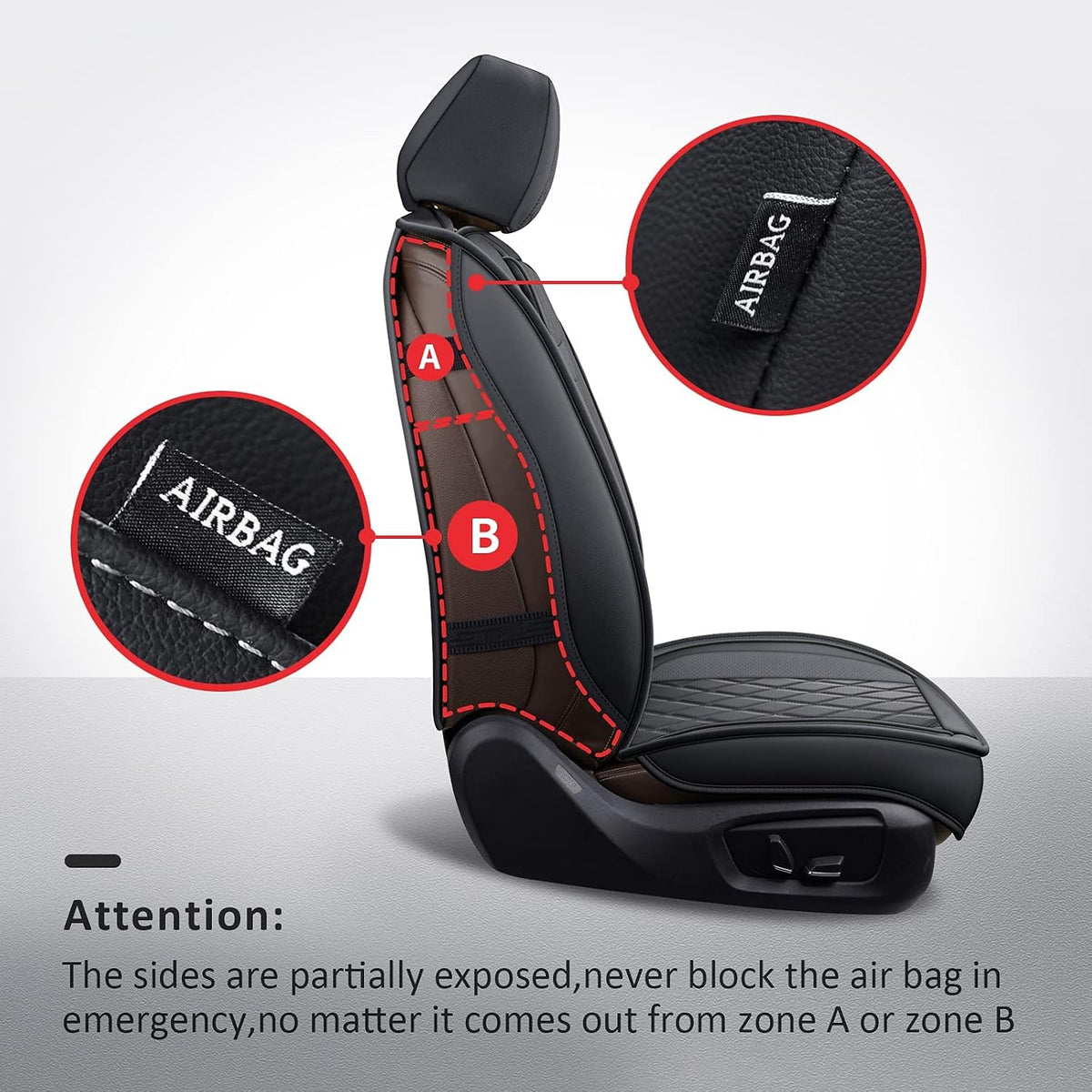 MIROZO Seat Covers Full Set, Leather Car Seat Covers for Sedan SUV Truck