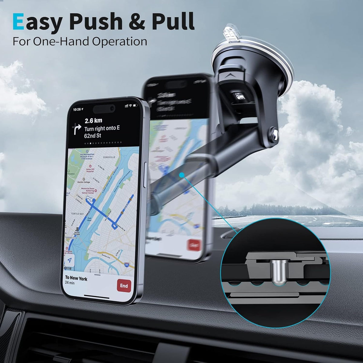 APPS2Car Magnetic Phone Holder for Car, Dashboard Windshield Phone Mount
