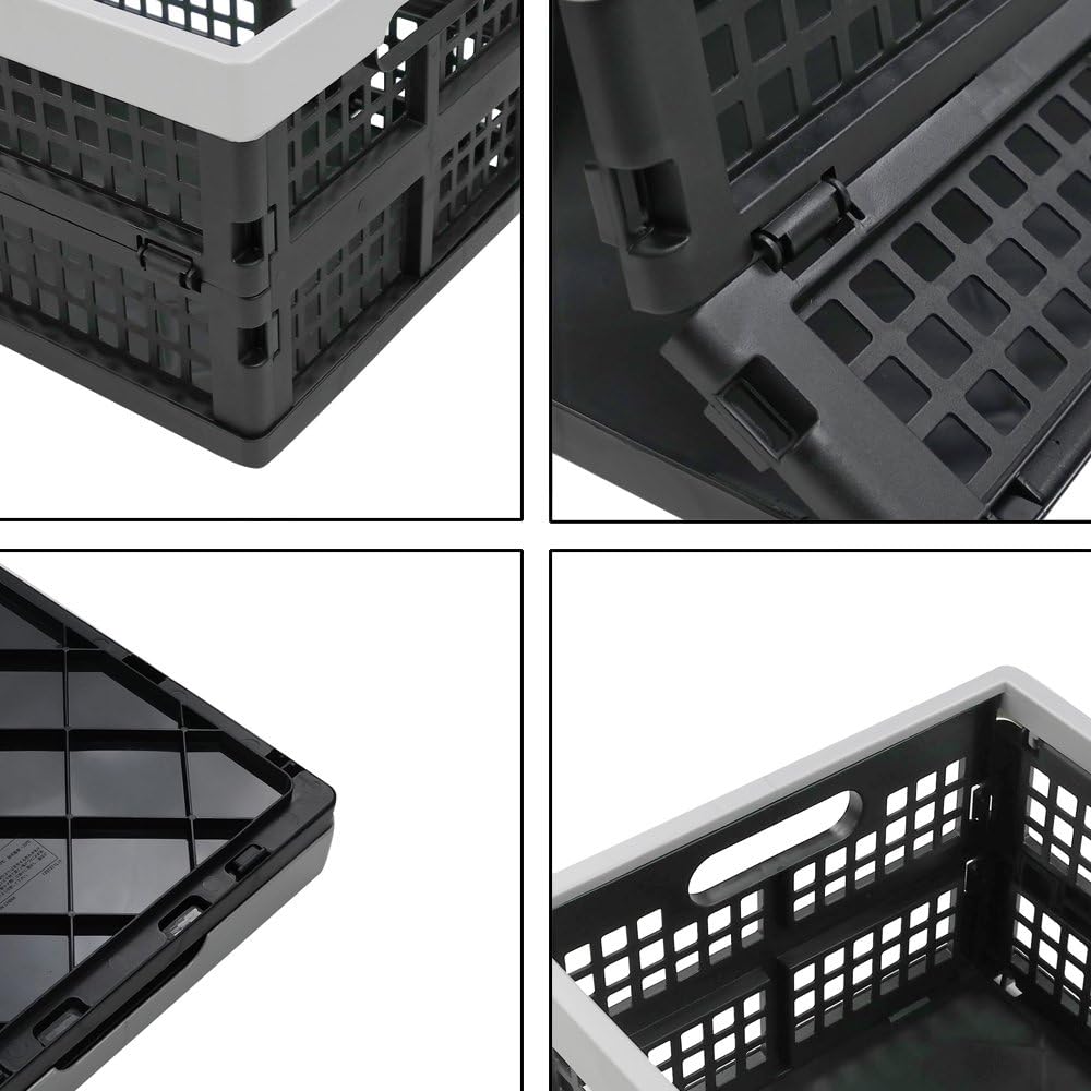 16-Liter Collapsible Storage Crates/Stackable Storage Container Basket, Set of 2